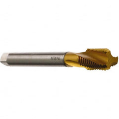 Emuge - 3/4-16 UNF, 4 Flute, TiN Finish Cobalt Slow Spiral Flute Tap - Americas Industrial Supply