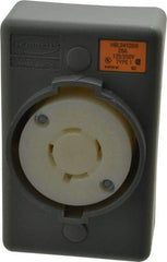 Hubbell Wiring Device-Kellems - 125/250 VAC, 20 Amp, L14-20R NEMA, Self Grounding Receptacle - 3 Poles, 4 Wire, Female End, Gray - Americas Industrial Supply