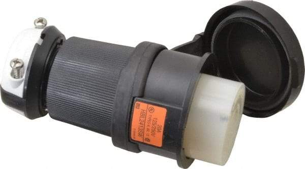 Hubbell Wiring Device-Kellems - 125/250 VAC, 20 Amp, L14-20R Configuration, Industrial Grade, Self Grounding Connector - 1 Phase, 3 Poles, IP66, 0.35 to 1.15 Inch Cord Diameter - Americas Industrial Supply