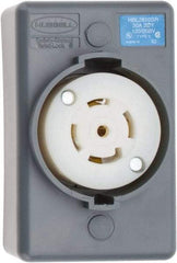 Hubbell Wiring Device-Kellems - 120/208 VAC, 30 Amp, L21-30R NEMA, Self Grounding Receptacle - 4 Poles, 5 Wire, Female End, Gray - Americas Industrial Supply