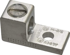 Thomas & Betts - 14-2/0 AWG Noninsulated Compression Connection Rectangle Ring Terminal - 1/4" Stud, 1-15/32" OAL x 5/8" Wide, Tin Plated Aluminum Contact - Americas Industrial Supply