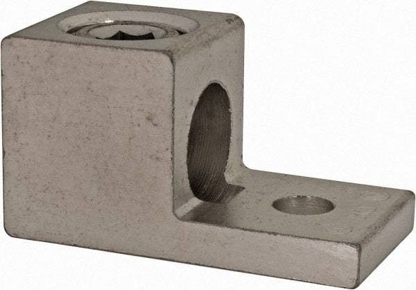 Thomas & Betts - 6 AWG Noninsulated Square Ring Terminal - 5/16" Stud, 2" OAL x 1" Wide, Tin Plated Aluminum Contact - Americas Industrial Supply