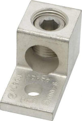 Thomas & Betts - 6 AWG Noninsulated Compression Connection Square Ring Terminal - 5/16" Stud, 2" OAL x 1" Wide, Tin Plated Aluminum Contact - Americas Industrial Supply