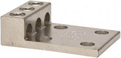 Thomas & Betts - 6 AWG Noninsulated Compression Connection Rectangle Ring Terminal - 1/2" Stud, 4-3/16" OAL x 2-13/16" Wide, Tin Plated Aluminum Contact - Americas Industrial Supply