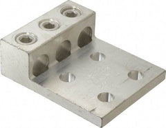 Thomas & Betts - 4 AWG Noninsulated Compression Connection Rectangle Ring Terminal - 1/2" Stud, 4-11/16" OAL x 3-3/4" Wide, Tin Plated Aluminum Contact - Americas Industrial Supply