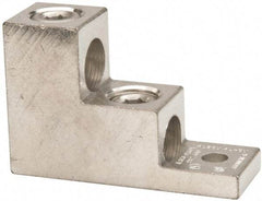 Thomas & Betts - 6 AWG Noninsulated Compression Connection Square Ring Terminal - 5/16" Stud, 3" OAL x 1-1/8" Wide, Tin Plated Aluminum Contact - Americas Industrial Supply