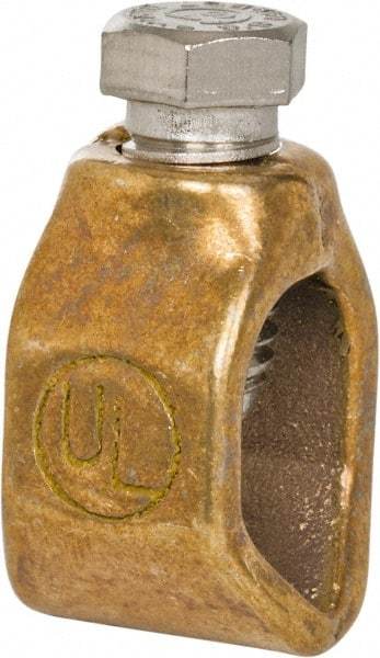 Thomas & Betts - 2 to 10 (Solid) AWG Compatible Single-Nut Rod Clamp - Copper Alloy, 2-3/32" OAL, CSA Certified, RoHS Compliant, UL Listed - Americas Industrial Supply