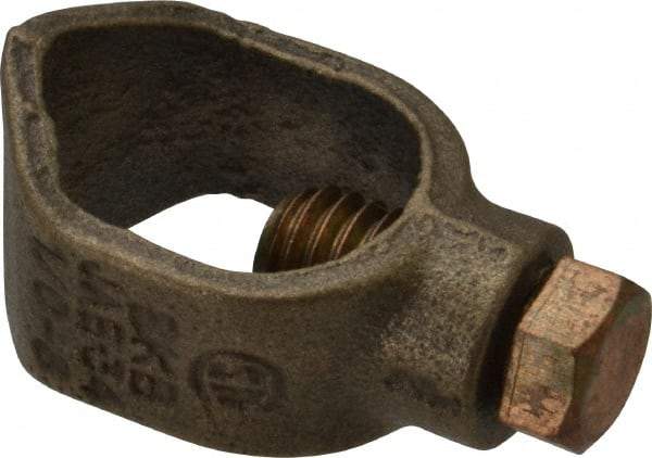 Thomas & Betts - 1/0 to 8 (Solid) AWG Compatible Single-Nut Rod Clamp - Copper Alloy, 2-11/32" OAL, CSA Certified, RoHS Compliant, UL Listed - Americas Industrial Supply