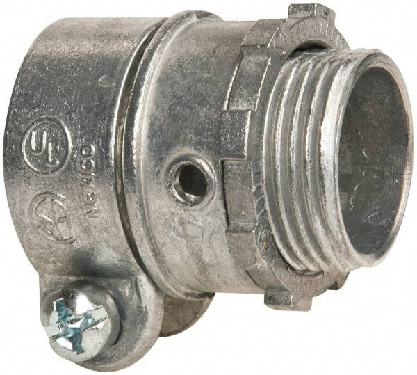 Thomas & Betts - 3/4" Trade, Die Cast Zinc Squeeze Clamp Straight FMC Conduit Connector - Noninsulated - Americas Industrial Supply