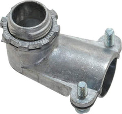 Thomas & Betts - 1/2" Trade, Die Cast Zinc Squeeze Clamp Angled FMC Conduit Connector - Noninsulated - Americas Industrial Supply