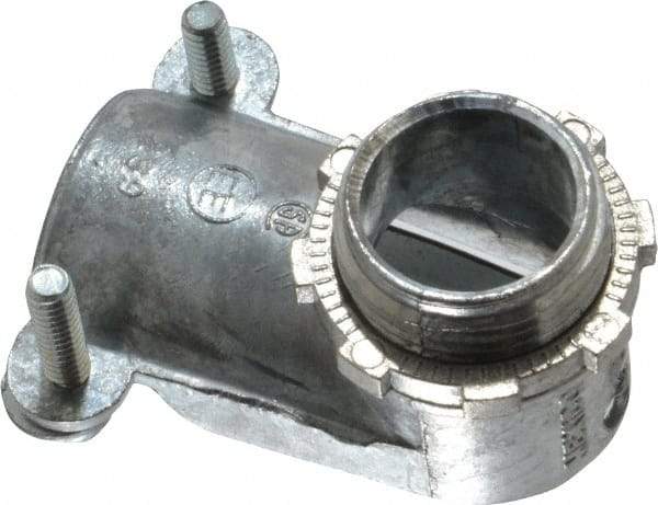 Thomas & Betts - 3/4" Trade, Die Cast Zinc Squeeze Clamp Angled FMC Conduit Connector - Noninsulated - Americas Industrial Supply