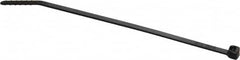 Thomas & Betts - 4" Long Black Nylon Standard Cable Tie - 18 Lb Tensile Strength, 1.13mm Thick, 5/8" Max Bundle Diam - Americas Industrial Supply