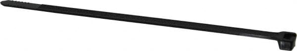 Thomas & Betts - 8" Long Black Nylon Standard Cable Tie - 120 Lb Tensile Strength, 1.91mm Thick, 2" Max Bundle Diam - Americas Industrial Supply
