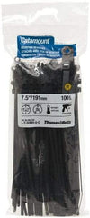 Thomas & Betts - 7-1/2" Long Black Nylon Mountable Cable Tie - 50 Lb Tensile Strength - Americas Industrial Supply