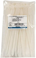 Thomas & Betts - 7-1/2" Long Natural (Color) Nylon Standard Cable Tie - 50 Lb Tensile Strength, 1.34mm Thick, 1-3/4" Max Bundle Diam - Americas Industrial Supply