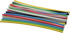 3M - 6" Long, 2:1, Polyolefin Heat Shrink Electrical Tubing - Black, Blue, Clear, Green, Red, White, Yellow - Americas Industrial Supply