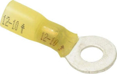 3M - 12-10 AWG Partially Insulated Crimp Connection Circular Ring Terminal - 1/4" Stud, 1.2" OAL x 0.59" Wide, Copper Contact - Americas Industrial Supply