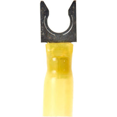 3M - 1/4" Stud, 12 to 10 AWG Compatible, Partially Insulated, Crimp Connection, Locking Fork Terminal - Americas Industrial Supply