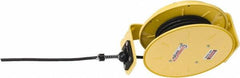 Conductix - 16 AWG, 20' Cable Length, Cord & Cable Reel with Bare End - 3 Outlets, NEMA 5-15R, 10 Amps, SEOW-A Cable, Yellow Reel, Spring Driven Reel - Americas Industrial Supply