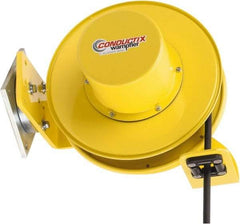 Conductix - 14 AWG, 40' Cable Length, Cord & Cable Reel with Cable End - 3 Outlets, SO Cable, White Reel - Americas Industrial Supply