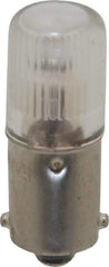 Value Collection - 0.07 Watt, Incandescent Miniature & Specialty T3-1/4 Lamp - Miniature Bayonet Base, 0.01 to 0.999 Equivalent Range, Warm (1,000 to 3,000), Dimmable, 1-1/4" OAL - Americas Industrial Supply