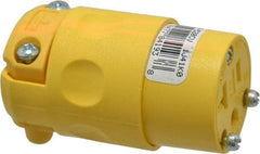 Leviton - 125 VAC, 20 Amp, 5-20R NEMA, Straight, Self Grounding, Commercial Grade Connector - 2 Pole, 3 Wire, 1 Phase, PVC, Yellow - Americas Industrial Supply