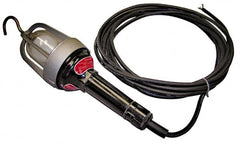 Made in USA - 100 Watt, Electric, Incandescent Portable Hook Work Light - 25' Cord, 1 Head, 900 Lumens - Americas Industrial Supply