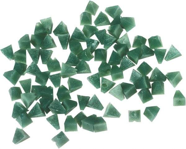 Raytech - 55 Lb/Cubic Ft Density, Plastic Carrier, Pyramid Shaped, Tumbling Media - Light Cut for Fine Surface Finish, Wet Operation, 1/4" High x 1/4" Long Base - Americas Industrial Supply