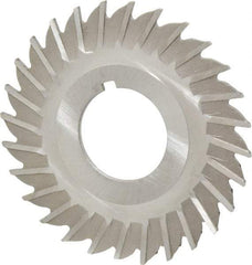 Made in USA - 2-1/2" Blade Diam x 1/16" Blade Thickness, 7/8" Hole, 28 Teeth, High Speed Steel Side Chip Saw - Straight Tooth, Arbor Connection, Right Hand Cut, Uncoated, with Keyway - Americas Industrial Supply