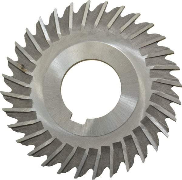 Made in USA - 3" Blade Diam x 3/32" Blade Thickness, 1" Hole, 32 Teeth, High Speed Steel Side Chip Saw - Straight Tooth, Arbor Connection, Right Hand Cut, Uncoated, with Keyway - Americas Industrial Supply