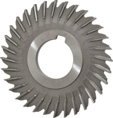 Made in USA - 3" Blade Diam x 9/64" Blade Thickness, 1" Hole, 32 Teeth, High Speed Steel Side Chip Saw - Straight Tooth, Arbor Connection, Right Hand Cut, Uncoated, with Keyway - Americas Industrial Supply