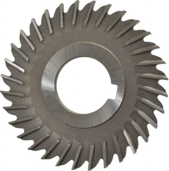 Made in USA - 3" Blade Diam x 5/32" Blade Thickness, 1" Hole, 32 Teeth, High Speed Steel Side Chip Saw - Straight Tooth, Arbor Connection, Right Hand Cut, Uncoated, with Keyway - Americas Industrial Supply