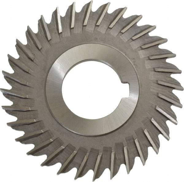 Made in USA - 3" Blade Diam x 11/64" Blade Thickness, 1" Hole, 32 Teeth, High Speed Steel Side Chip Saw - Straight Tooth, Arbor Connection, Right Hand Cut, Uncoated, with Keyway - Americas Industrial Supply