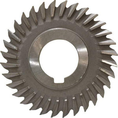 Made in USA - 3" Blade Diam x 7/32" Blade Thickness, 1" Hole, 32 Teeth, High Speed Steel Side Chip Saw - Straight Tooth, Arbor Connection, Right Hand Cut, Uncoated, with Keyway - Americas Industrial Supply