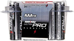 Rayovac - Size AAA, Alkaline, 18 Pack, Standard Battery - 1.5 Volts, Button Tab Terminal - Americas Industrial Supply