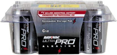 Rayovac - Size C, Alkaline, 12 Pack, Standard Battery - 1.5 Volts, Button Tab Terminal - Americas Industrial Supply