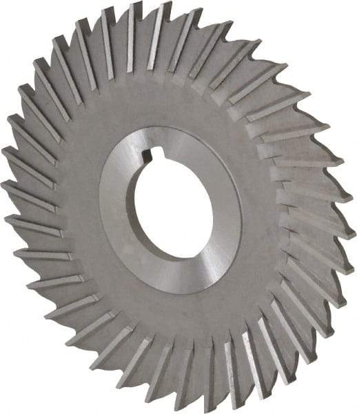 Made in USA - 4" Blade Diam x 5/32" Blade Thickness, 1" Hole, 36 Teeth, High Speed Steel Side Chip Saw - Straight Tooth, Arbor Connection, Right Hand Cut, Uncoated, with Keyway - Americas Industrial Supply