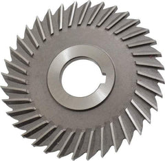 Made in USA - 4" Blade Diam x 7/32" Blade Thickness, 1" Hole, 36 Teeth, High Speed Steel Side Chip Saw - Straight Tooth, Arbor Connection, Right Hand Cut, Uncoated, with Keyway - Americas Industrial Supply