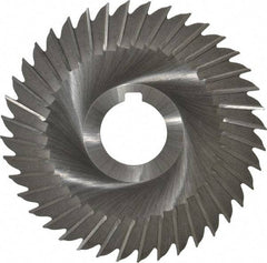 Made in USA - 5" Blade Diam x 3/32" Blade Thickness, 1-1/4" Hole, 40 Teeth, High Speed Steel Side Chip Saw - Straight Tooth, Arbor Connection, Right Hand Cut, Uncoated, with Keyway - Americas Industrial Supply