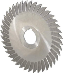 Made in USA - 5" Blade Diam x 3/32" Blade Thickness, 1" Hole, 40 Teeth, High Speed Steel Side Chip Saw - Straight Tooth, Arbor Connection, Right Hand Cut, Uncoated, with Keyway - Americas Industrial Supply