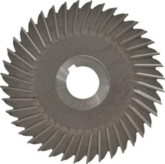 Made in USA - 5" Blade Diam x 5/32" Blade Thickness, 1" Hole, 40 Teeth, High Speed Steel Side Chip Saw - Straight Tooth, Arbor Connection, Right Hand Cut, Uncoated, with Keyway - Americas Industrial Supply