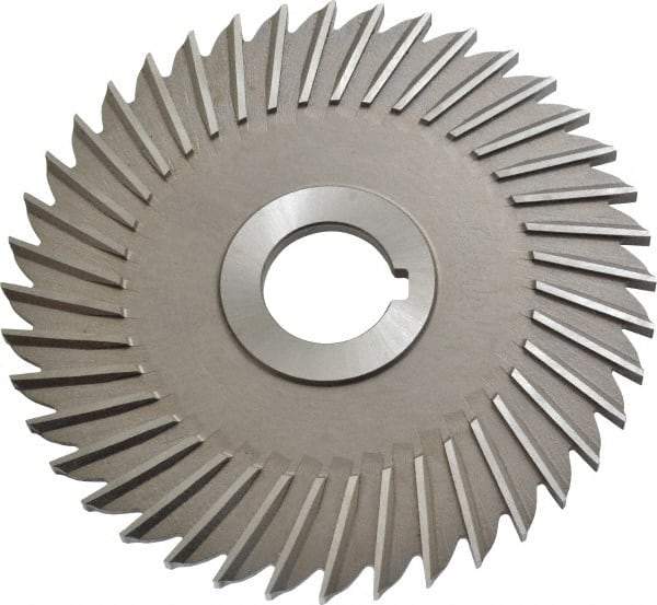 Made in USA - 5" Blade Diam x 3/16" Blade Thickness, 1" Hole, 40 Teeth, High Speed Steel Side Chip Saw - Straight Tooth, Arbor Connection, Right Hand Cut, Uncoated, with Keyway - Americas Industrial Supply