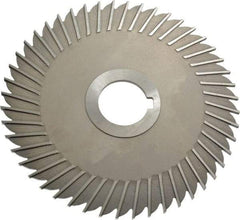 Made in USA - 6" Blade Diam x 1/8" Blade Thickness, 1-1/4" Hole, 48 Teeth, High Speed Steel Side Chip Saw - Straight Tooth, Arbor Connection, Right Hand Cut, Uncoated, with Keyway - Americas Industrial Supply