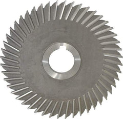 Made in USA - 6" Blade Diam x 7/32" Blade Thickness, 1-1/4" Hole, 48 Teeth, High Speed Steel Side Chip Saw - Straight Tooth, Arbor Connection, Right Hand Cut, Uncoated, with Keyway - Americas Industrial Supply