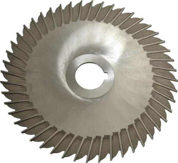 Made in USA - 6" Blade Diam x 3/32" Blade Thickness, 1" Hole, 48 Teeth, High Speed Steel Side Chip Saw - Straight Tooth, Arbor Connection, Right Hand Cut, Uncoated, with Keyway - Americas Industrial Supply