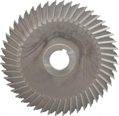 Made in USA - 6" Blade Diam x 5/32" Blade Thickness, 1" Hole, 48 Teeth, High Speed Steel Side Chip Saw - Straight Tooth, Arbor Connection, Right Hand Cut, Uncoated, with Keyway - Americas Industrial Supply