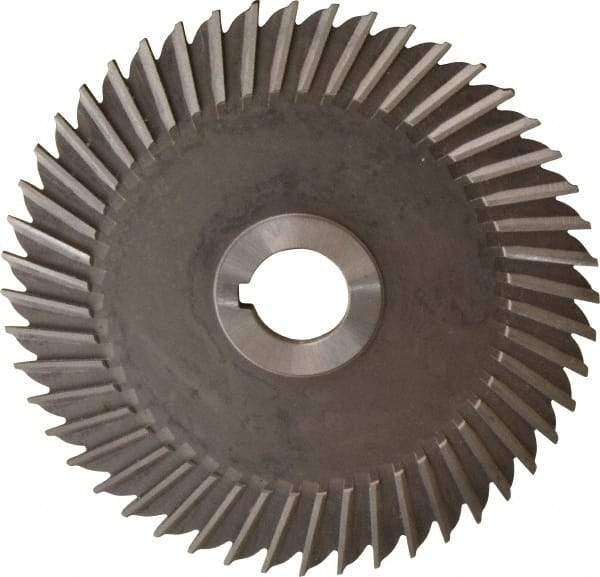 Made in USA - 6" Blade Diam x 3/16" Blade Thickness, 1" Hole, 48 Teeth, High Speed Steel Side Chip Saw - Straight Tooth, Arbor Connection, Right Hand Cut, Uncoated, with Keyway - Americas Industrial Supply