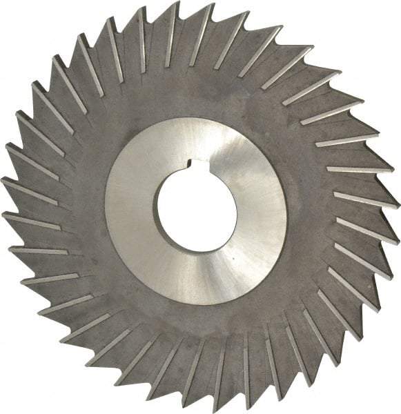 Made in USA - 6" Blade Diam x 3/16" Blade Thickness, 1-1/4" Hole, 48 Teeth, High Speed Steel Side Chip Saw - Straight Tooth, Arbor Connection, Right Hand Cut, Uncoated, with Keyway - Americas Industrial Supply