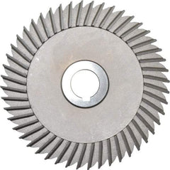 Made in USA - 6" Blade Diam x 1/4" Blade Thickness, 1" Hole, 48 Teeth, High Speed Steel Side Chip Saw - Straight Tooth, Arbor Connection, Right Hand Cut, Uncoated, with Keyway - Americas Industrial Supply