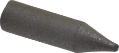 Made in USA - 9/32" Max Diam x 1" Long, Cone, Rubberized Point - Medium Grade, Silicon Carbide, 1/16" Arbor Hole, Unmounted - Americas Industrial Supply